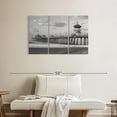 thumbnail image 2 of Elephant Stock Pier At Huntington Beach Wall Art - Horizontal Multi Panel Canvas - Living Room Wall Decor - Places Multi Panel - Gray And Black Decor - 38" x 24", 2 of 8