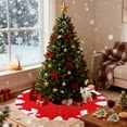 thumbnail image 5 of Cheapark Christmas Plush Red Tree Skirt - Decor for Tree Base, Festive Party Supplies for Christmas Home Decoration, 5 of 6
