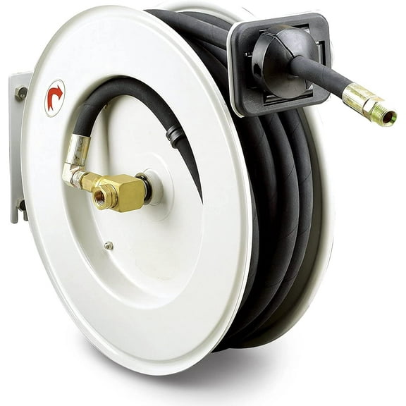 New Reelworks Spring Rewind Oil Fuel Hose Reel 1/2" X 50ft. S. A. E. 100R1 Hose by Reelworks