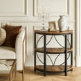 thumbnail image 4 of KIOOTTO 24" Half-Moon Side Table with 3-Tier Storage Shelves, Industrial Semi-Circle End Table for Entryway & Living Room, Rustic Brown Console Table with Metal Frame, 4 of 6