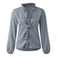thumbnail image 4 of Pntutb Mujer Casual Color Sólido Volantes Cuello Manga Larga Volantes Camisa Blusa Cuello V Manga Corta Camisa tops Pntutb Pntutb-4726, 4 of 7