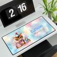 thumbnail image 3 of Happy Birthday Cute Kitten Abyssinian with Cake Gifts Party Hat Desk Mat Full Keyboard Mouse Pad Cat Lover Kitten Owner Gifts Large Mousepad - 00029, 3 of 5
