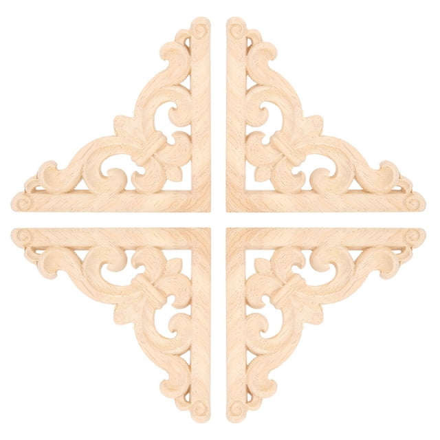 Corner Applique Decal,4Pcs European Style Wood Furniture Applique Corner Applique Tried and Trusted