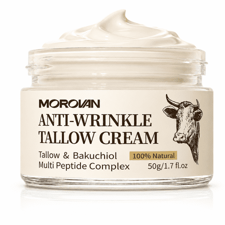 Anti Wrinkle Cream Beef Tallow Moisturizer Deep Hydration Firming for Women Dry Aging Skin 1.7 fl oz