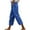 Blue, variant on Kmdttou Capri Cargo Pants for Women Plus Size Casual Loose Harlan Pants With Drawstring Solid Color Lace Up Pockets Fashionable Cropped Pants