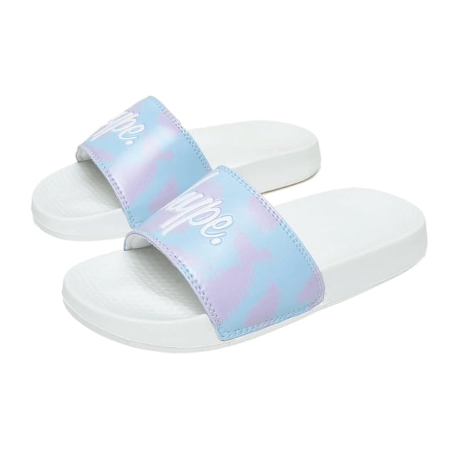 Hype - Chanclas Splodge Tie Dye Slip-on Diseño Escritura para Niños/Niñas (Azul, Lila)