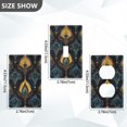 thumbnail image 7 of Yayeee Duplex Wall Plate 1-Gang 4.5"x2.7" Home Receptacle Light Switch Decorative Outlet Cover, Navy Blue Art Pattern, 7 of 7