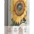 thumbnail image 3 of Summer Sunflower Sheer Curtains for Living Room Bedroom Yellow Green Floral Watercolor Plant Sheer Curtains 84 Inch Long 2 Panels Set Light Filtering Curtain Window Treatments Drapes for Dining Room, 3 of 6