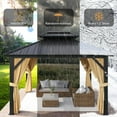 thumbnail image 2 of Twister.CK 10x12ft Hardtop Double Roof Gazebo, Water-Resistant, with Netting and Curtains, for Outdoor Patio, Lawns, Khaki, 2 of 8