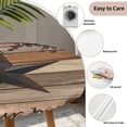 thumbnail image 3 of Texas Star Vintage Round Tablecloth for 45-54 Inch Tables, Fitted Table Cover with Elastic Edge, Berry Dark Brown Wooden Waterproof Outdoor Table Cloth Protector for Patio Garden Dinner Picnic, 3 of 9