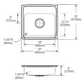 thumbnail image 5 of Elkay LRAD1918502 Ltertone Classic Stainless Steel 19" x 18" x 5", 2-Hole Single Bowl Drop-in ADA Sink, 5 of 5