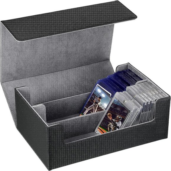 Trading Card Storage Box Playing Card Deck Organizer for 72 Magnetic Card 2 Rows Compatible with MTG TCG Card Holder Gathering Box Sports Card Carrying Case for Baseball Play Card