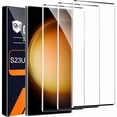 thumbnail image 1 of Chenchen 3 Pack HD Clear Tempered Glass Screen Protector for Samsung Galaxy S23 Ultra 5G, Fingerprint Unlock, 3D Curved, Scratch Resistant, Bubble-Free, 1 of 1