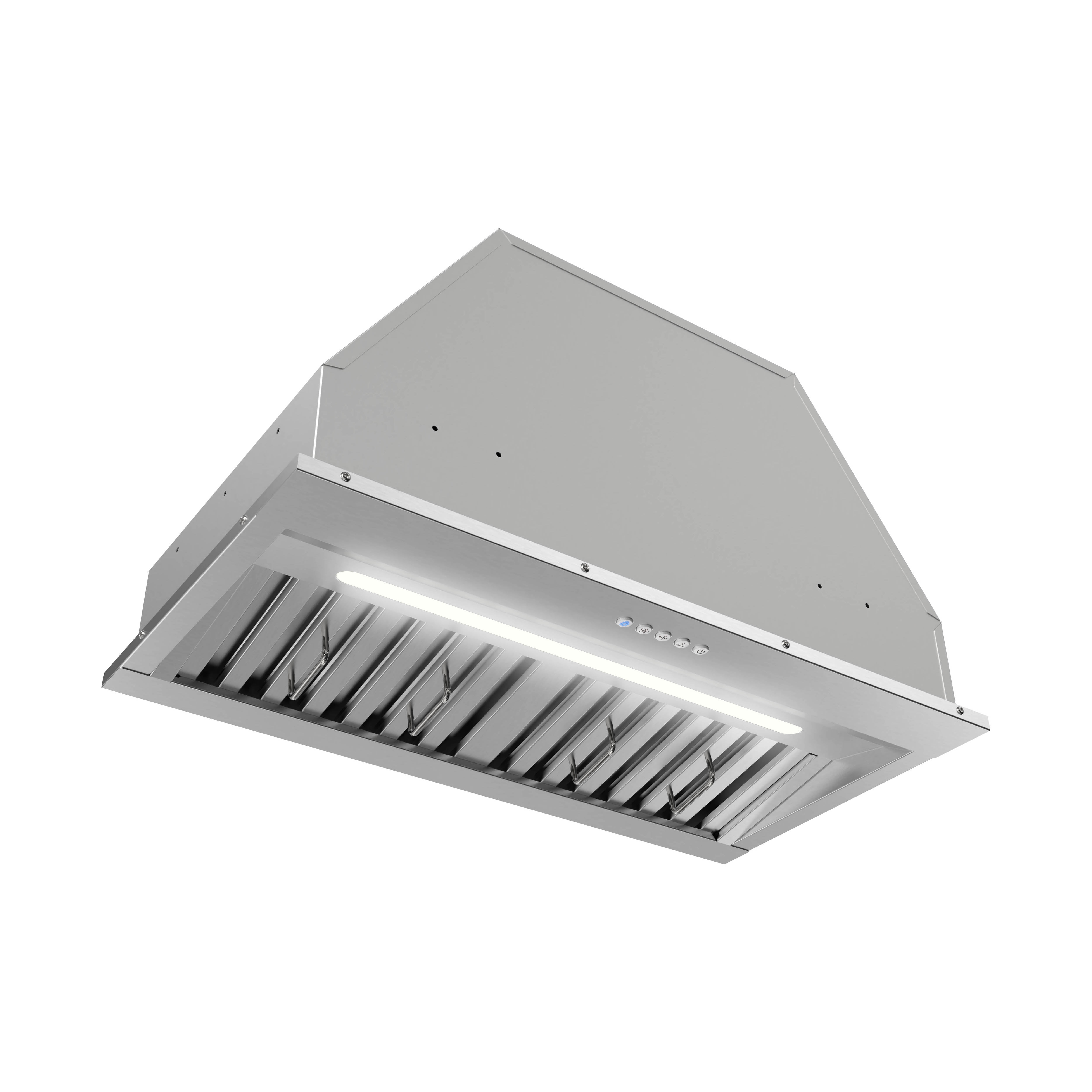 Streamline 28 in. Botricello Ductless Insert 350 CFM Range Hood in Brushed Stainless Steel with Baffle Filters, Electronic Button Control, LED Light