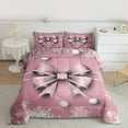thumbnail image 2 of Homewish Xmas Bowknot 3-Piece Full Size Comforter Sets for Female Men,White Snowflake Bedding Comforter Set,Merry Christmas Lightweight Bedding Sets,Breathable Home Decor,Reversible, 2 of 8