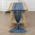 thumbnail image 2 of 2 Pieces 10FT Dusty Blue Chiffon Table Runner 28x118 Inches for Wedding Bridal Baby Shower Birthday Table Decorations, 2 of 6