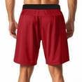 thumbnail image 6 of Elvqul Bermuda Shorts for Men Big and Tall Pull On Red Elastic Waist Summer Solid Drawstrings Mens Shorts Gym, 6 of 8