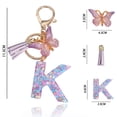 thumbnail image 3 of Llavero con letras de lentejuelas de ensueño para mujer, colgante de mariposa con borla, inicial, monedero, bolsos de suspensión, dijes, llavero de coche, A-Z, 3 of 4