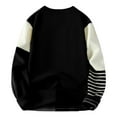 thumbnail image 4 of MIASHUI Chandail à Col Rond pour Homme à Rayures à Blocs de Couleur Tendance Mode Manches Longues Chandail Confortable Noir,TTG, 4 of 4