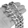 thumbnail image 7 of QQTDFG 24" Silver 316L Stainless Steel 15mm Link Mens Cuban Curb Chain Necklace Jewelry-default, 7 of 7