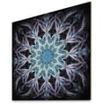 thumbnail image 2 of Designart "Fractal Flowers in Turquoise and White IV" Modern Geometric Print on Natural Pine Wood, 2 of 5