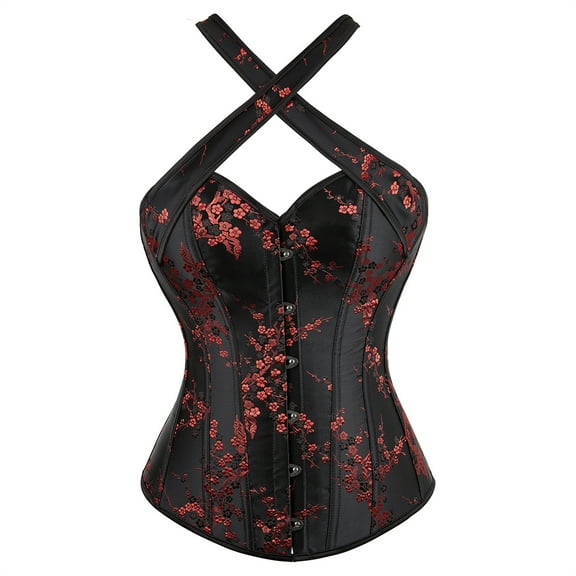 Grebrafan Corset Gothic Bridal Bustier Top Halloween Women Black M