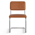 thumbnail image 6 of Pemberly Row Modern Vegan Leather Side Chair (Set Of 2) in Brown, 6 of 6
