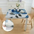 thumbnail image 2 of Acheng Blue Flower Square Table Cover 100% Polyester Fiber 40*40, 2 of 8