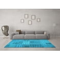 thumbnail image 3 of Ahgly Company Indoor Square Abstract Light Blue Contemporary Area Rugs, 5' Square, 3 of 4