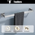thumbnail image 3 of 5 Piezas Juego de Accesorios de Baño, Toallero Baño 60cm + Portarrollos para Papel + Toallero Barra + 2 Gancho,304 Acero Inoxidable, 3 of 6