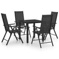 thumbnail image 1 of vidaXL 5 Piece Garden Dining Set Aluminium Black, 1 of 8