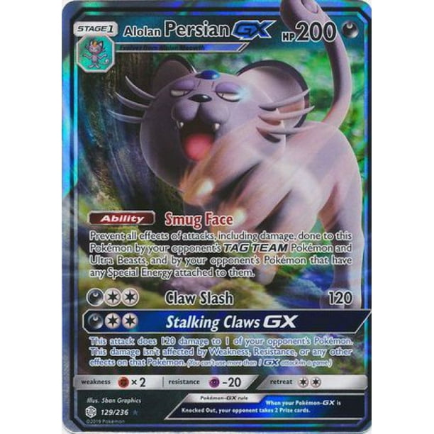 Pokemon Cosmic Eclipse Alolan Persian GX 129