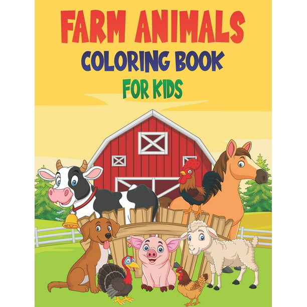 Farm Animals Coloring Book For Kids: 50 Baby Farm Animals Coloring Pages  (Paperback) 