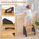 thumbnail image 3 of Taburete de madera ajustable en altura de 2 escalones para niños, 2 en 1 con asas de seguridad, almohadillas para orejas antideslizantes para lavabo de baño, cocina, recámara (gris), 3 of 5