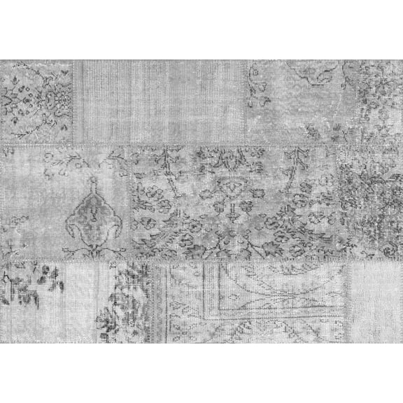 Ahgly Company Indoor Rectangle Patchwork Gray Transitional Area Rugs, 2' x 4'
