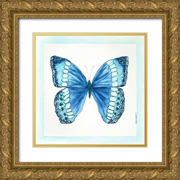 Shamp, Cindy 26x26 Gold Ornate Wood Framed with Double Matting Museum Art Print Titled - Butterfly II