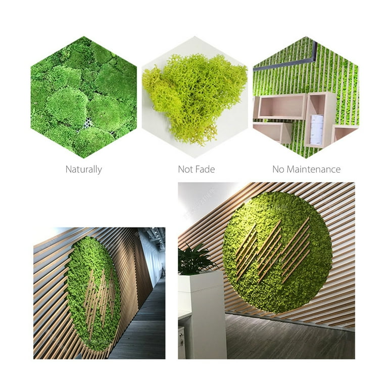 Moss Succulent Wall Tiles, Office Moss Wall Art, Faux Succulent