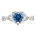 thumbnail image 3 of Arista 0.20 ct Blue Topaz Gemstone Women's Diamond Band in Brass, 3 of 3