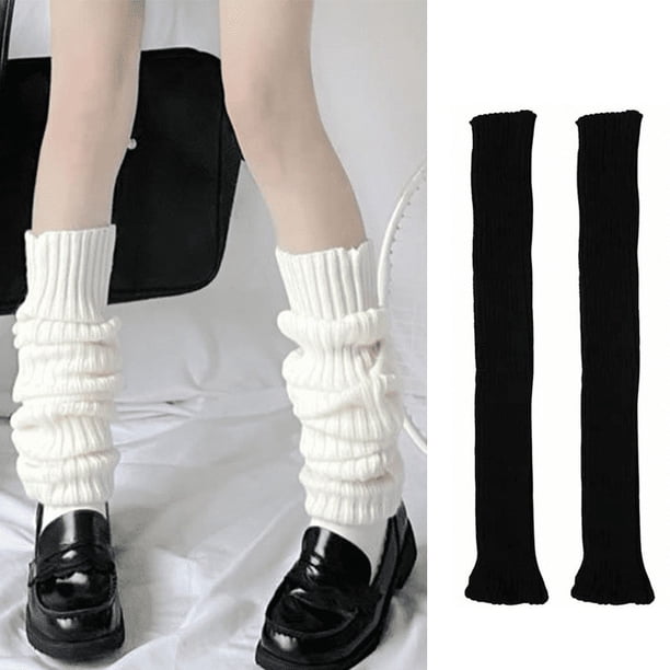 1 par de mallas por encima de la rodilla para mujer, de punto, de tubo largo para otoño e invierno, puños para botas a prueba de viento para exteriores, color negro oso de fresa Electrónica