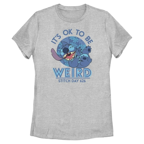 Womens Lilo & Stitch It's Ok to Be Weird Stitch Day 626 T Shirt