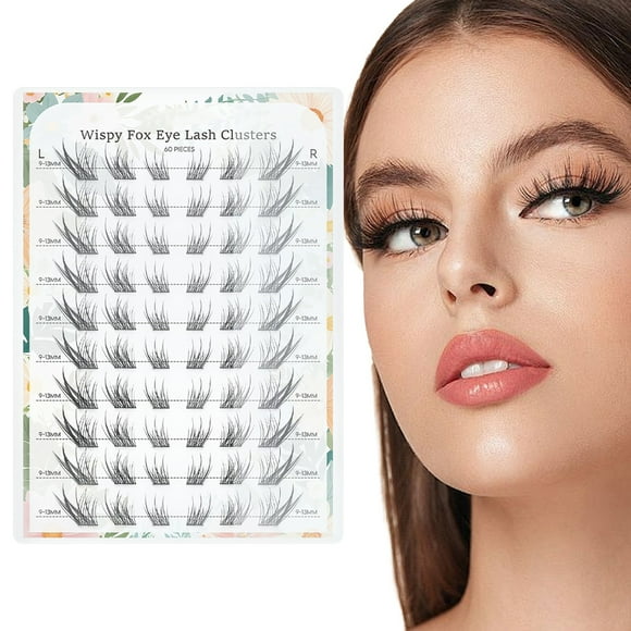 Fox Eye Lash Clusters Wispy Lash Clusters Wispy: Natural Left & Right Individual Lashes 60 Pcs Diy Eyelash Extensions 913Mm Cluster Lashes