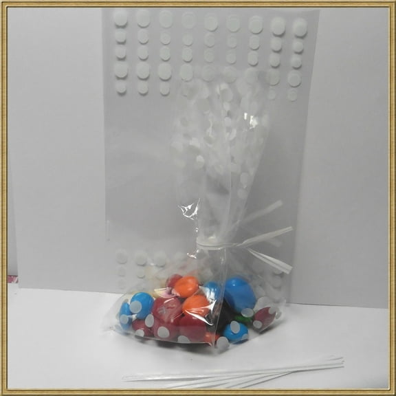 100pcs 4x6 - 1.5mil White dot bag for halloween