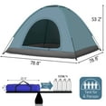 thumbnail image 3 of Cotinse 3-4 Person Tent for Camping, Instant Pop Up Camping Tent with Screen Porch, Family Tent for Outdoor/Hiking/Traveling, with Tote Bag, Camp Dome,Blue, 3 of 9