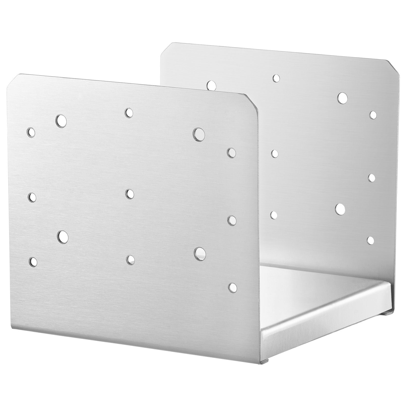 Stainless Steel Post Base Connector, 3.5" x 3.5" Wood Post Bracket, 201 Stainless Steel, 0.07" Thick, with Hardware for Deck Railing Pergola