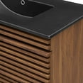 thumbnail image 4 of Sink Vanity Cabinet, Wall Mounted, Wood, Brown Walnut Black, Modern Contemporary Urban Design, Hotel Bedroom Bathroom Master Suite Guest, 4 of 9