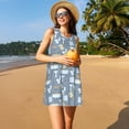 thumbnail image 3 of Fotbe Blue Bathroom Vestido de Verano sin Mangas para Mujer – Vestido Midi Línea A, Estilo Camiseta Floral, Vestido Playero Casual y Fluido, 3 of 7