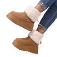 thumbnail image 2 of Miqool Women's Fuzzy Winter Boots Chunky Sole Soft Fleece Lined Pull-On Snow Boots Cozy Ankle Shoes Walking Hiking Fall Winter Footwear, 2 of 9