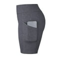 thumbnail image 6 of Women's High Waist Soft Ultra Stretch Yoga Shorts Leggings with 2 Side Pockets Pack of 3 Heather Charcoal, 6 of 6