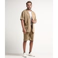 thumbnail image 4 of AZoiNM Men's Short Sleeve Shorts Suit Set Summer Two Button Notch Lapel Loose Fit, 4 of 8