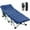 Blue cot w/2 Sided Mattress, variant on MOPHOTO Folding Camping Cot for Adult 880 bls, Protable Folding Bed with Carry Bag, Adult Sleeping Bed with Blue Cotton Pad, Home Office Beach
